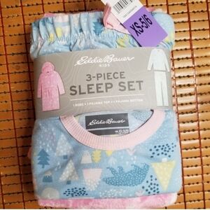 Eddie Bauer Pajama 3 Piece Sleep Set Robe Long Sleeves P…